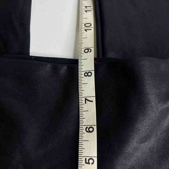 Spanx Faux Leather‎ Leggings Sz Small Black Shiny Stretch High Waisted 2437 - Picture 10 of 11